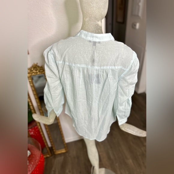 Joe’s Women’s Aurora Blue Sheer Button Up Long Sleeve Top. Size Small. NWT!!! - Picture 9 of 16